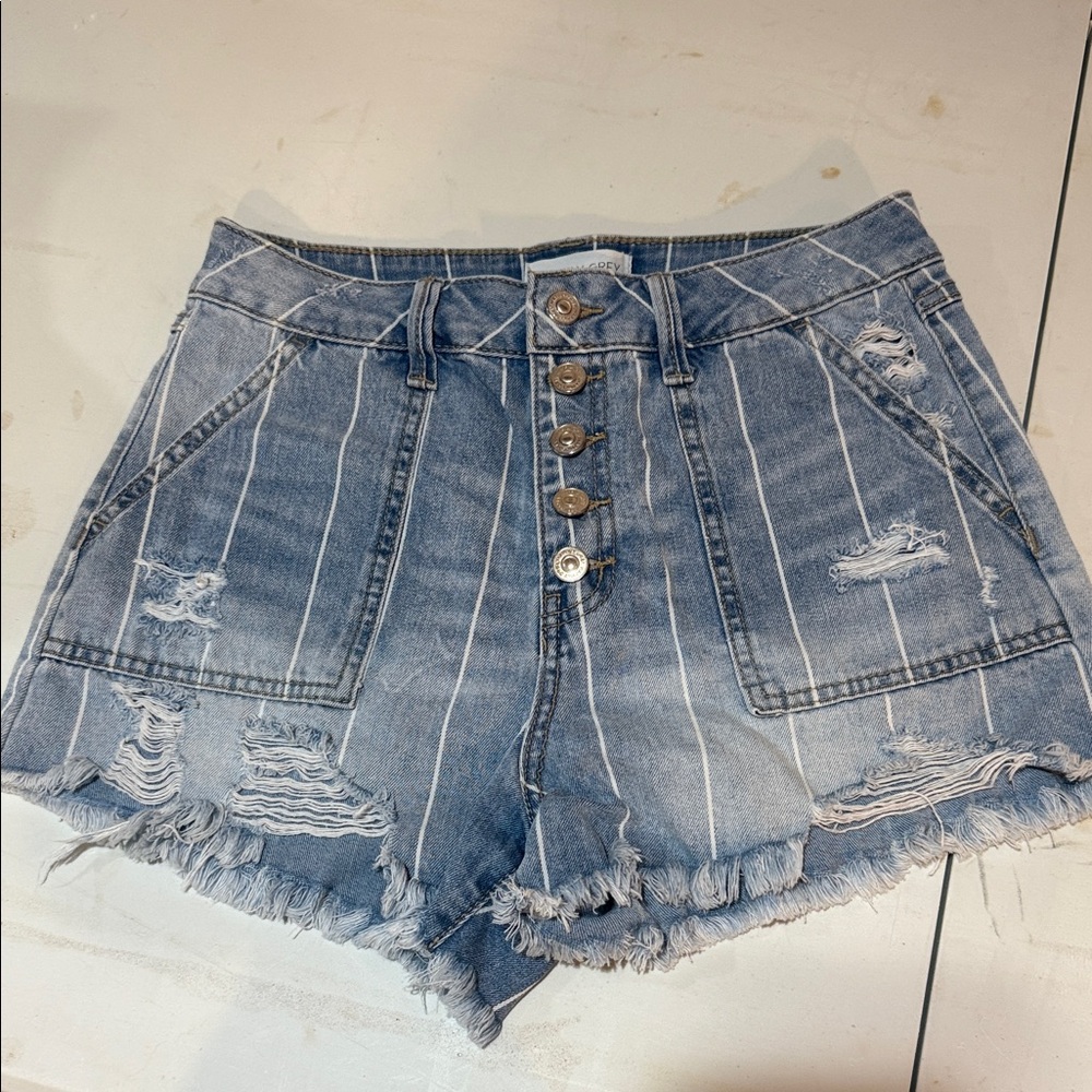 Denim Blue Women's Distressed Shorts
